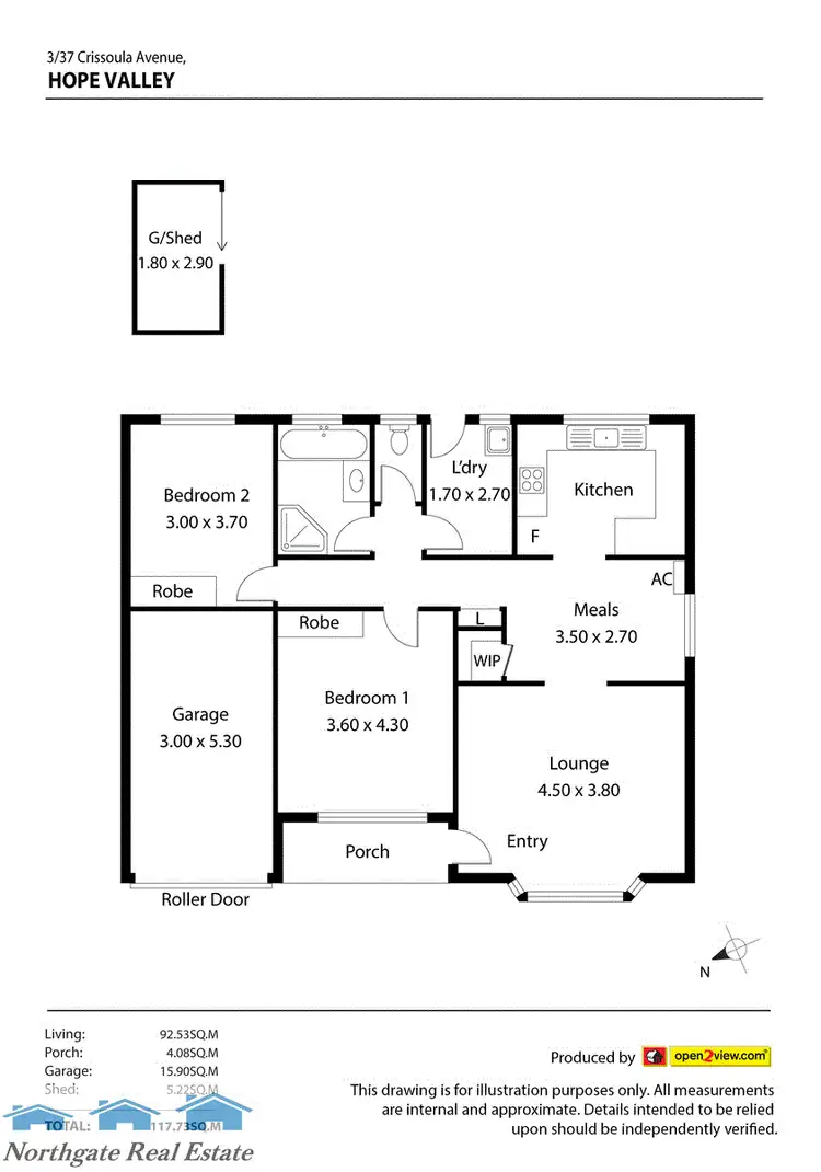 Floorplan of Homely unit listing, Unit 3/37 Crissoula Ave, Hope Valley SA 5090