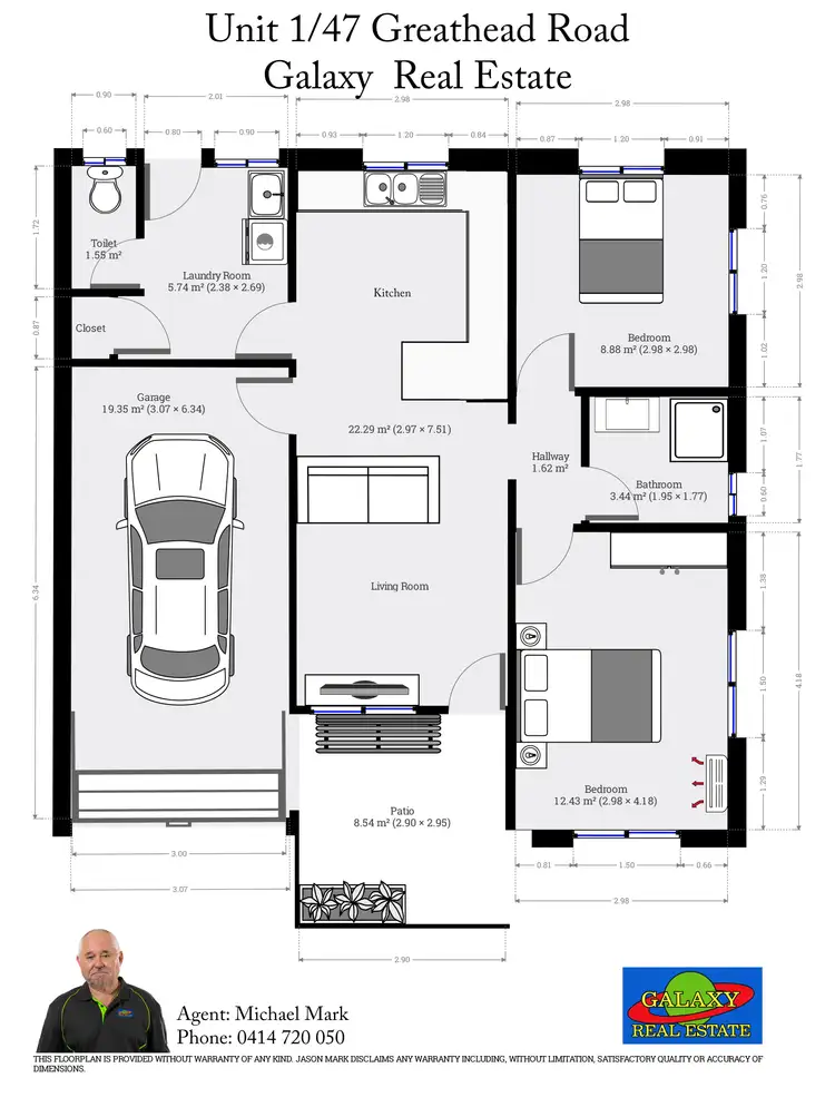 Floorplan of Homely unit listing, Unit 1/47 Greathead Rd, Kepnock QLD 4670