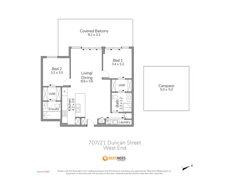 Floorplan of Homely apartment listing, 707/17-21 Duncan Street, West End QLD 4101