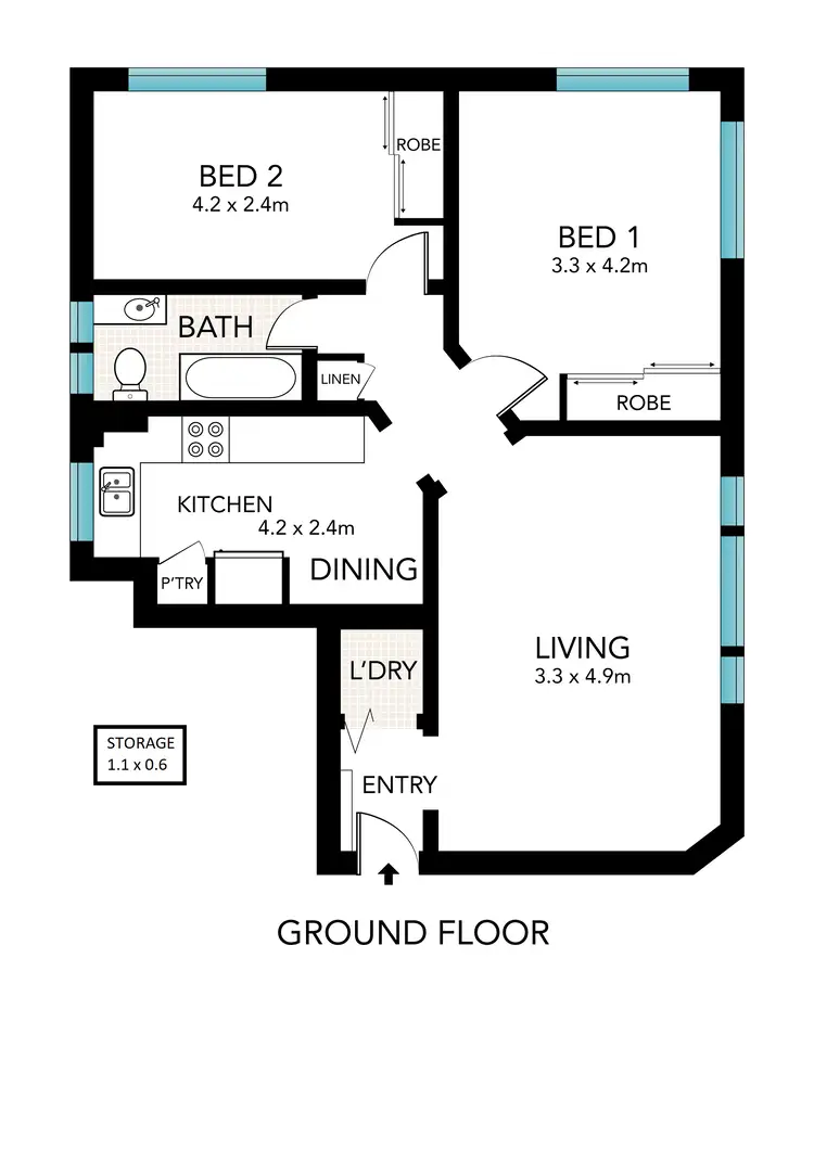 Floorplan of Homely unit listing, Unit 5/60B Raglan St, Mosman NSW 2088
