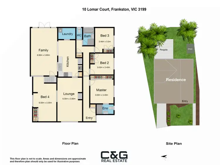 Floorplan of Homely house listing, 10 Lomar Ct, Frankston VIC 3199