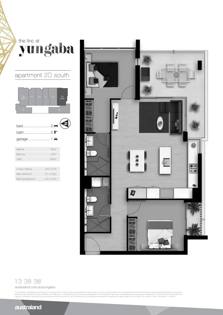 Floorplan of Homely apartment listing, Unit 3506/19 Anderson St, Kangaroo Point QLD 4169