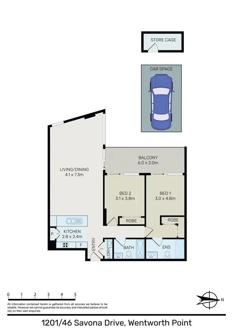 Floorplan of Homely apartment listing, Unit 1201/46 Savona Dr, Wentworth Point NSW 2127