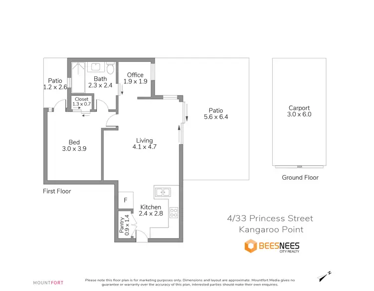Floorplan of Homely apartment listing, 4/33 Princess St, Kangaroo Point QLD 4169