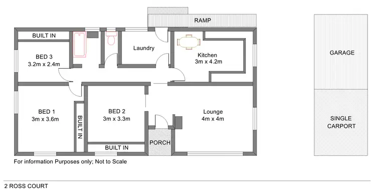 Floorplan of Homely house listing, 2 Ross Ct, Benalla VIC 3672