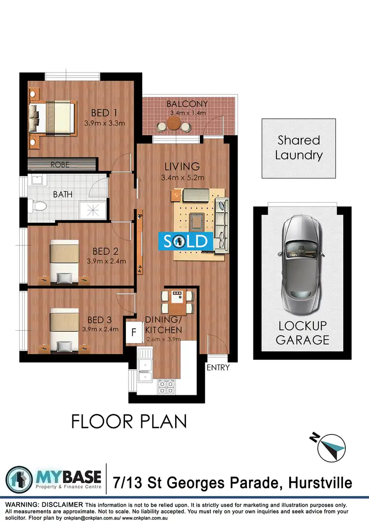 Floorplan of Homely unit listing, Unit 7/13 St Georges Pde, Hurstville NSW 2220