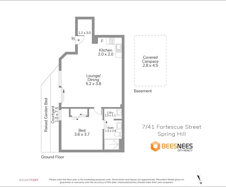 Floorplan of Homely apartment listing, 7/41 Fortescue St, Spring Hill QLD 4000