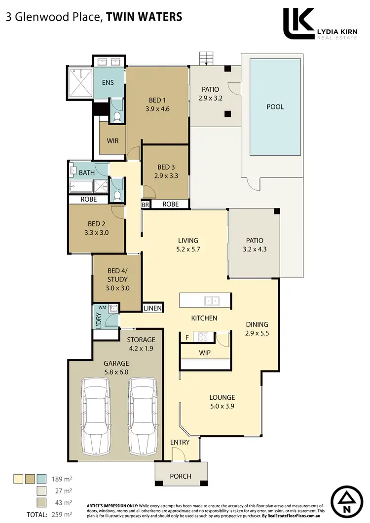 Floorplan of Homely house listing, 3 Glenwood Pl, Twin Waters QLD 4564