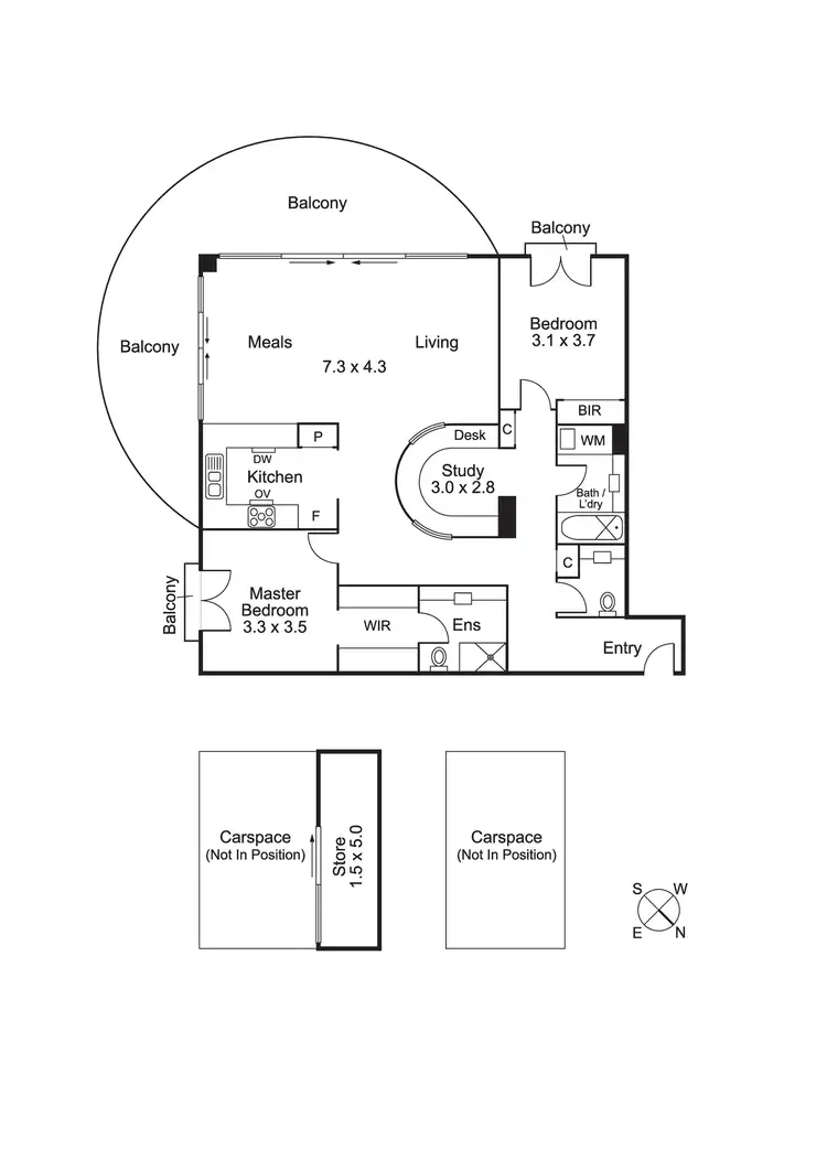 Floorplan of Homely apartment listing, Unit 302/1148 Nepean Hwy, Highett VIC 3190