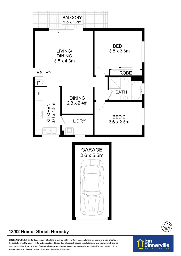 Floorplan of Homely unit listing, 13/82-84 Hunter Street, Hornsby NSW 2077