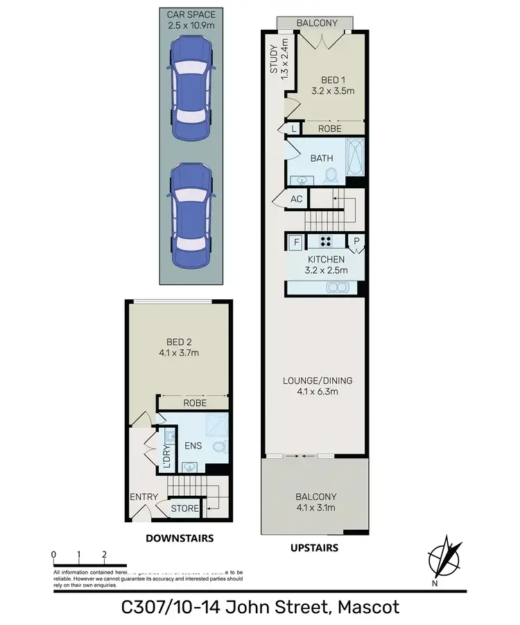 Floorplan of Homely apartment listing, C307/10-14 John St, Mascot NSW 2020