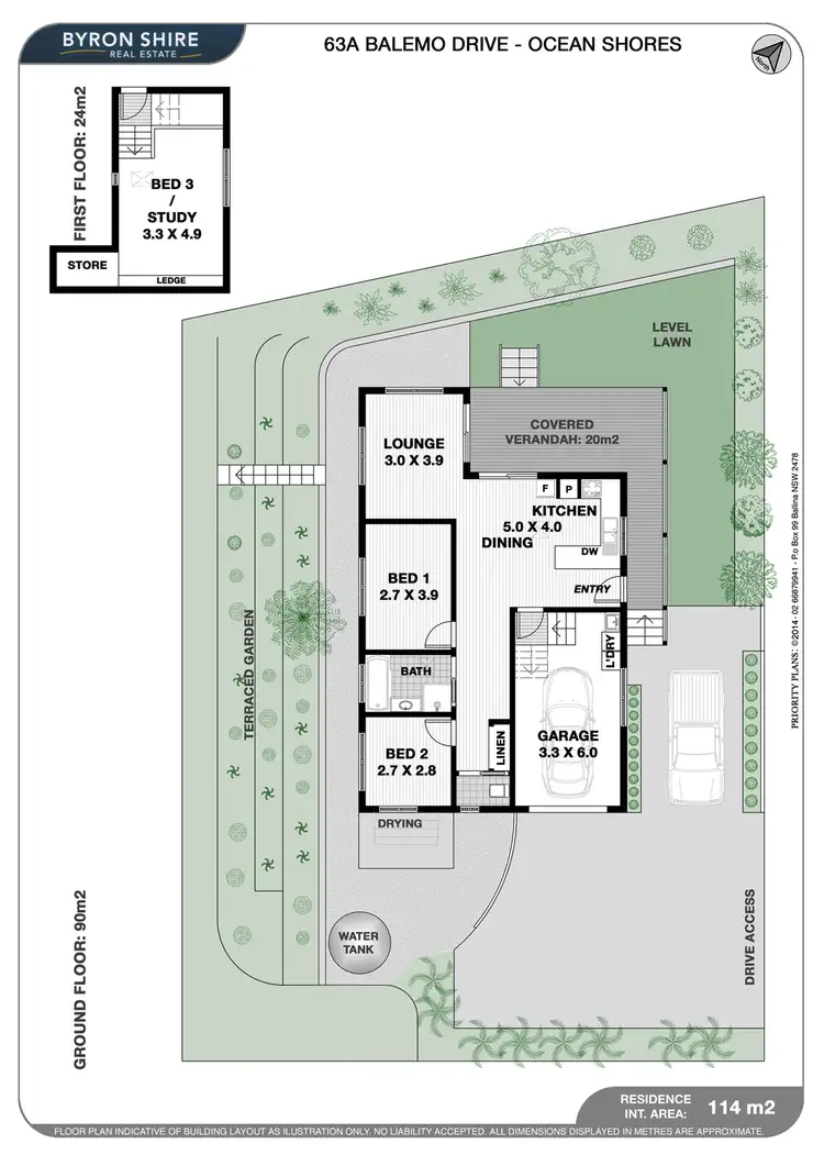 Floorplan of Homely house listing, 1/63 Balemo Dr, Ocean Shores NSW 2483