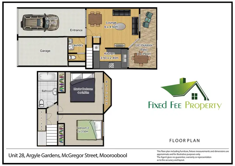 Floorplan of Homely townhouse listing, 28/5-15 McGregor St, Mooroobool QLD 4870