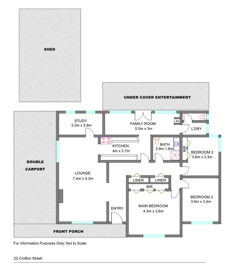 Floorplan of Homely house listing, 22 Crofton St, Benalla VIC 3672