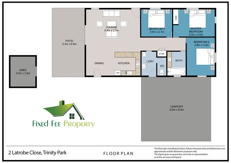 Floorplan of Homely house listing, 2 Latrobe Cl, Trinity Park QLD 4879