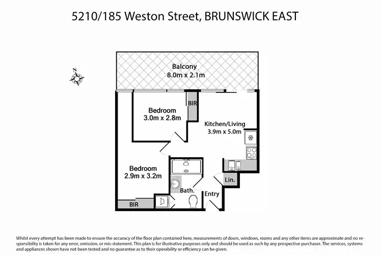 Floorplan of Homely apartment listing, Unit 5210/185 Weston Street, Brunswick East VIC 3057