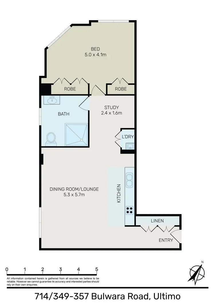 Floorplan of Homely apartment listing, Unit 714/349-357 Bulwara Rd, Ultimo NSW 2007