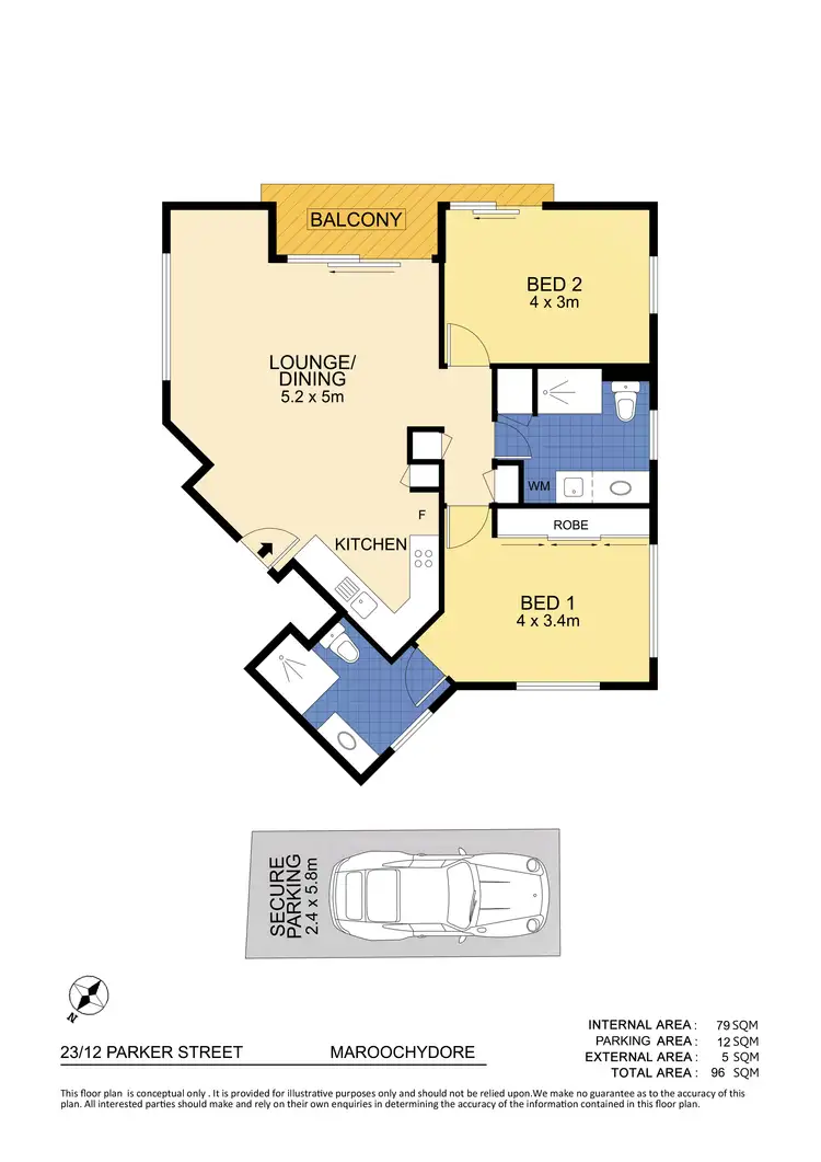 Floorplan of Homely unit listing, Unit 23/12 Parker Street, Maroochydore QLD 4558