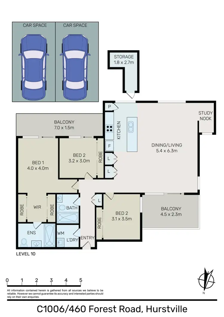 Floorplan of Homely apartment listing, Unit 1006/460 Forest Rd, Hurstville NSW 2220