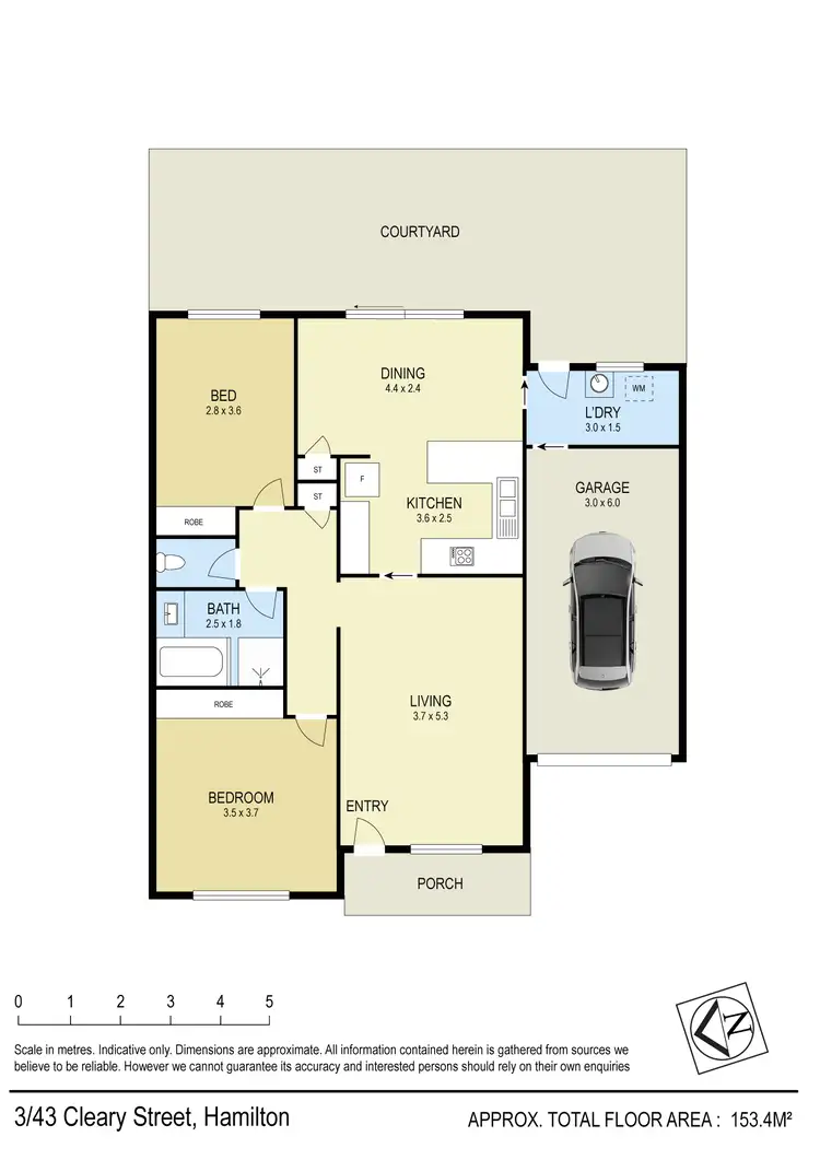 Floorplan of Homely unit listing, Unit 3/43 Cleary St, Hamilton NSW 2303
