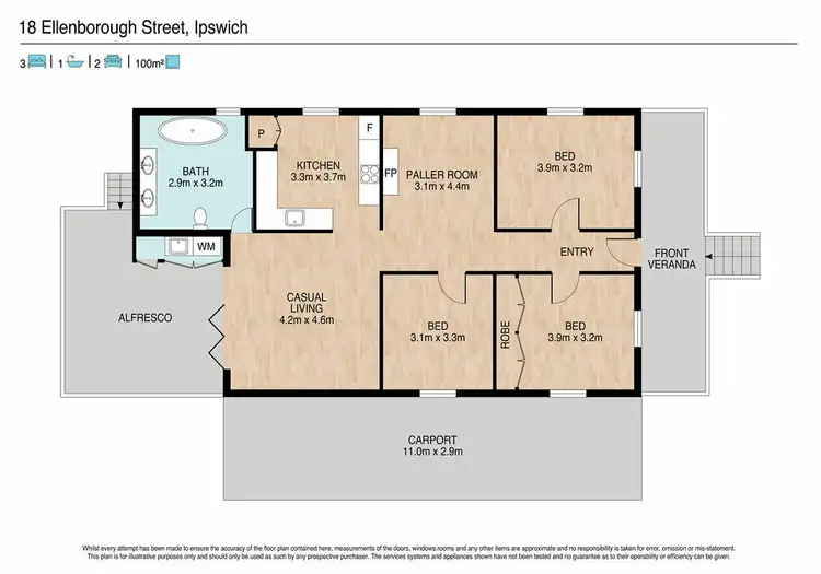 Floorplan of Homely house listing, 18 Ellenborough St, Ipswich QLD 4305