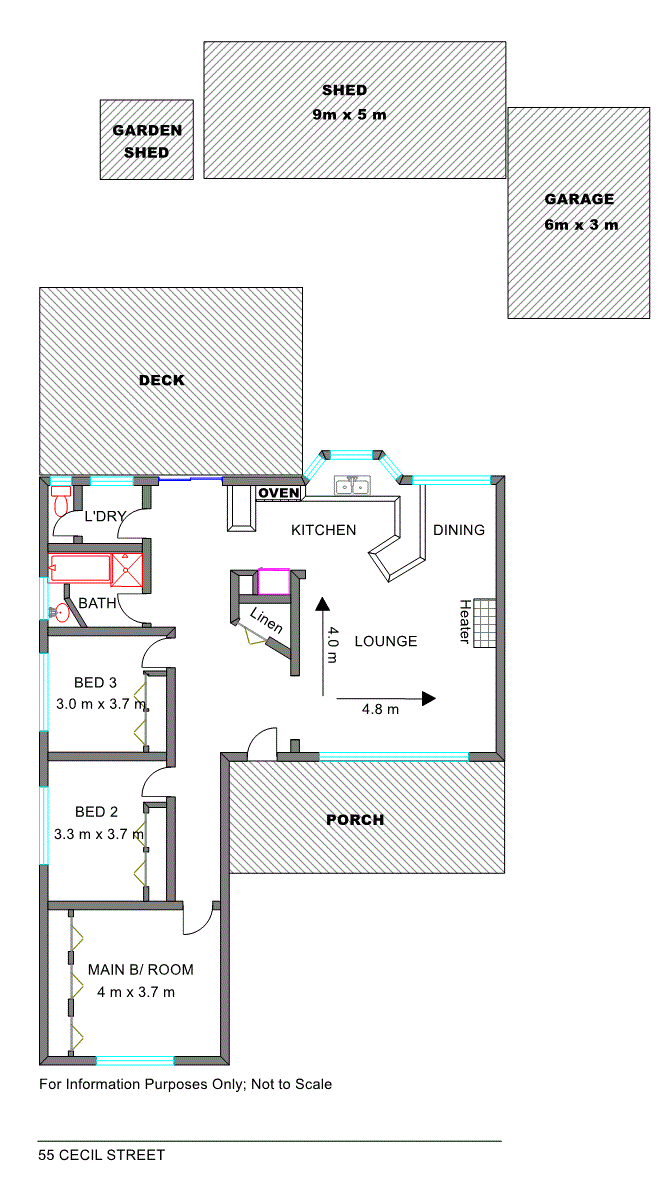 Floorplan of Homely house listing, 55 Cecil St, Benalla VIC 3672