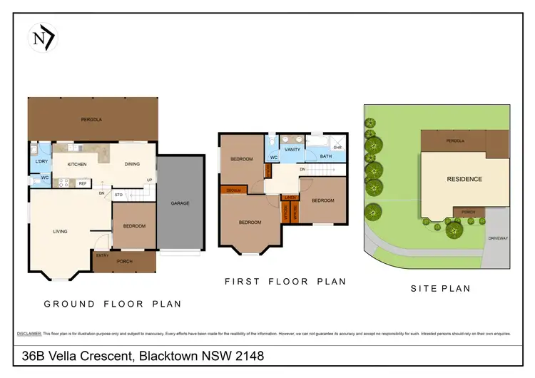 Floorplan of Homely semi-detached listing, 36B Vella Cres, Blacktown NSW 2148
