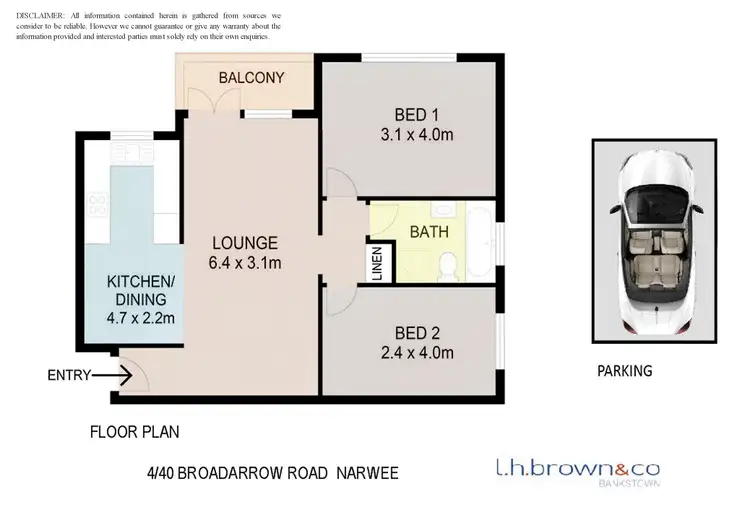 Floorplan of Homely unit listing, Unit 4/40 Broadarrow Rd, Narwee NSW 2209