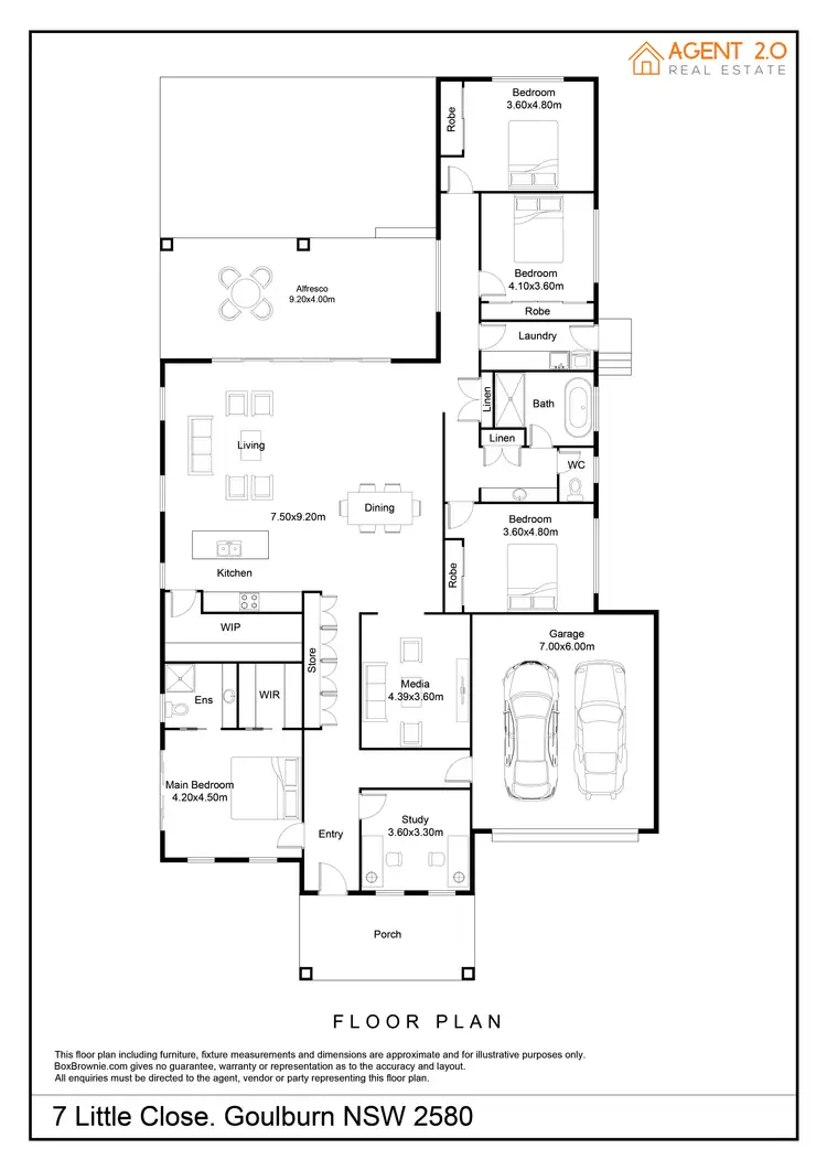 Floorplan of Homely house listing, 7 Little Close, Goulburn NSW 2580