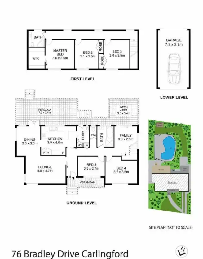 Floorplan of Homely house listing, 76 Bradley Dr, Carlingford NSW 2118