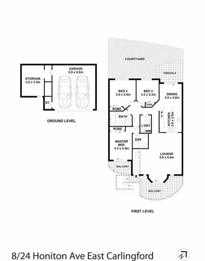 Floorplan of Homely townhouse listing, Unit 8/24 Honiton Ave, Carlingford NSW 2118
