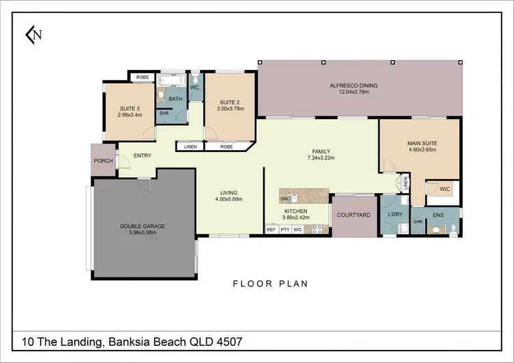 Floorplan of Homely house listing, 10 The Landing, Banksia Beach QLD 4507