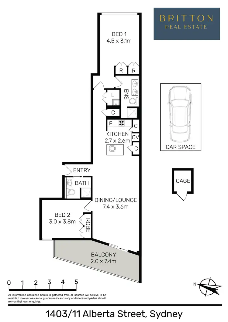Floorplan of Homely apartment listing, 1403/11 Alberta St, Sydney NSW 2000