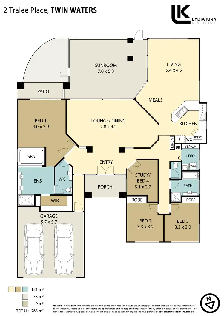 Floorplan of Homely house listing, 2 Tralee Pl, Twin Waters QLD 4564