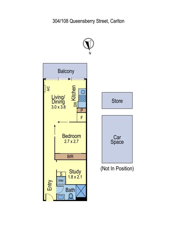 Floorplan of Homely apartment listing, 304/108 Queensberry St, Carlton VIC 3053