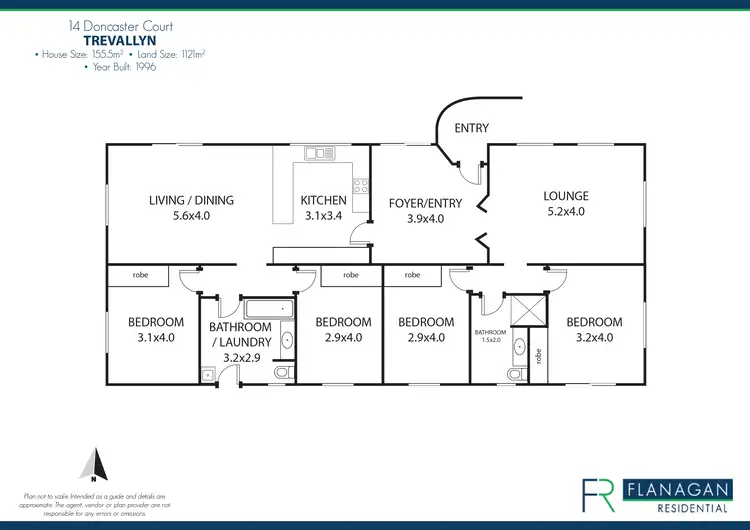 Floorplan of Homely house listing, 14 Doncaster Ct, Trevallyn TAS 7250