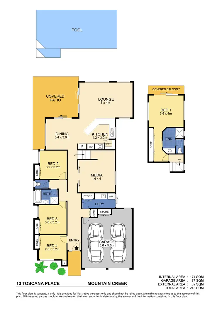 Floorplan of Homely house listing, 13 Toscana Place, Mountain Creek QLD 4557
