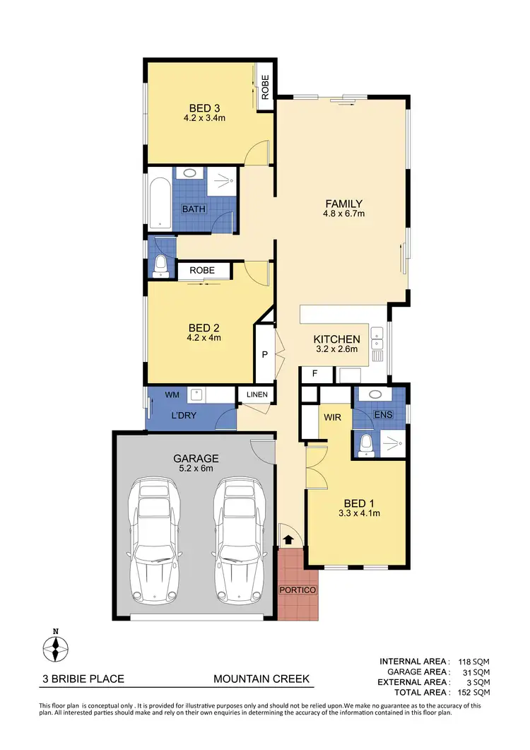 Floorplan of Homely house listing, 3 Bribie Place, Mountain Creek QLD 4557