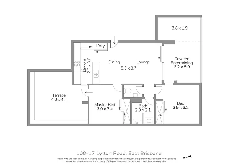 Floorplan of Homely apartment listing, 108/17 Lytton Rd, East Brisbane QLD 4169