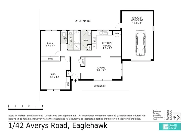 Floorplan of Homely house listing, Unit 1/42 Averys Rd, Eaglehawk VIC 3556