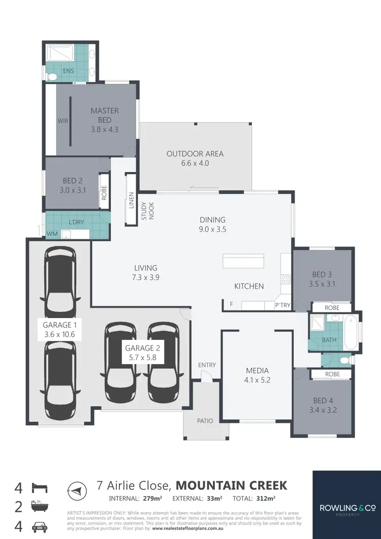 Floorplan of Homely house listing, 7 Airlie Cl, Mountain Creek QLD 4557