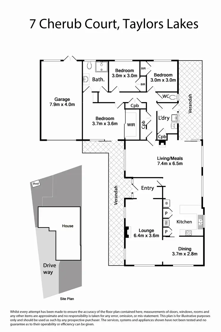 Floorplan of Homely house listing, 7 Cherub Court, Taylors Lakes VIC 3038