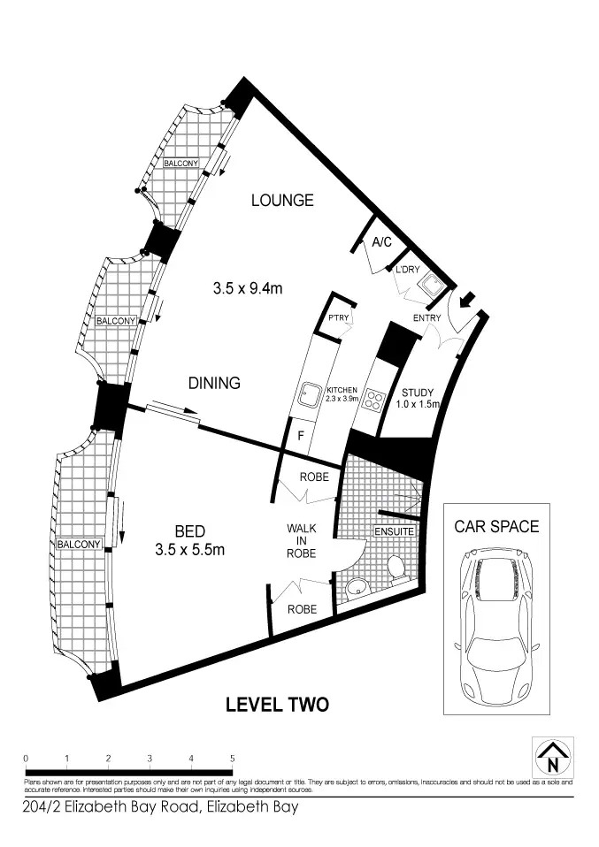 Floorplan of Homely apartment listing, 204/2 Elizabeth Bay Road, Elizabeth Bay NSW 2011