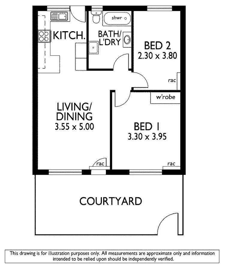 Floorplan of Homely unit listing, 2/238 Sir Donald Bradman Dr, Cowandilla SA 5033