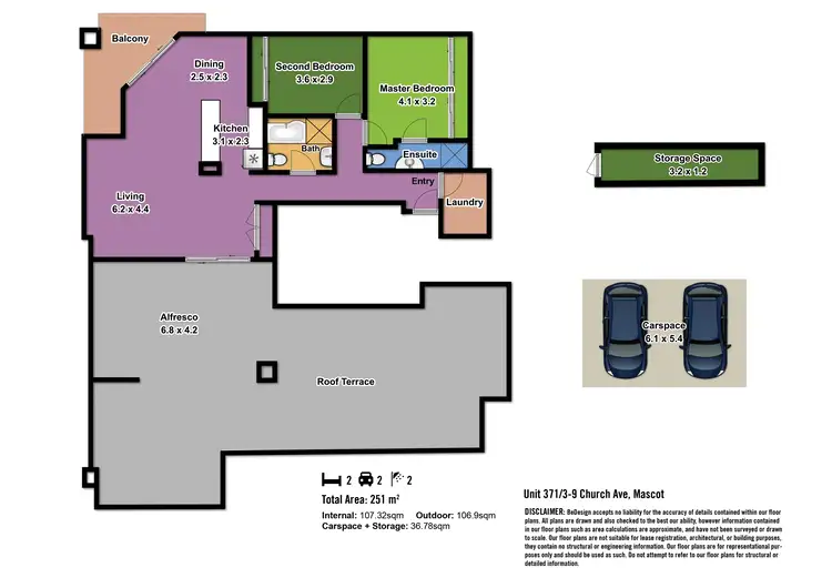 Floorplan of Homely apartment listing, 371/3-9 Church Avenue, Mascot NSW 2020