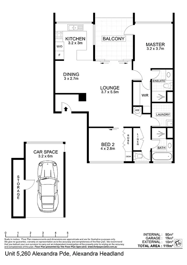 Floorplan of Homely unit listing, 5/260 Alexandra Parade, Alexandra Headland QLD 4572