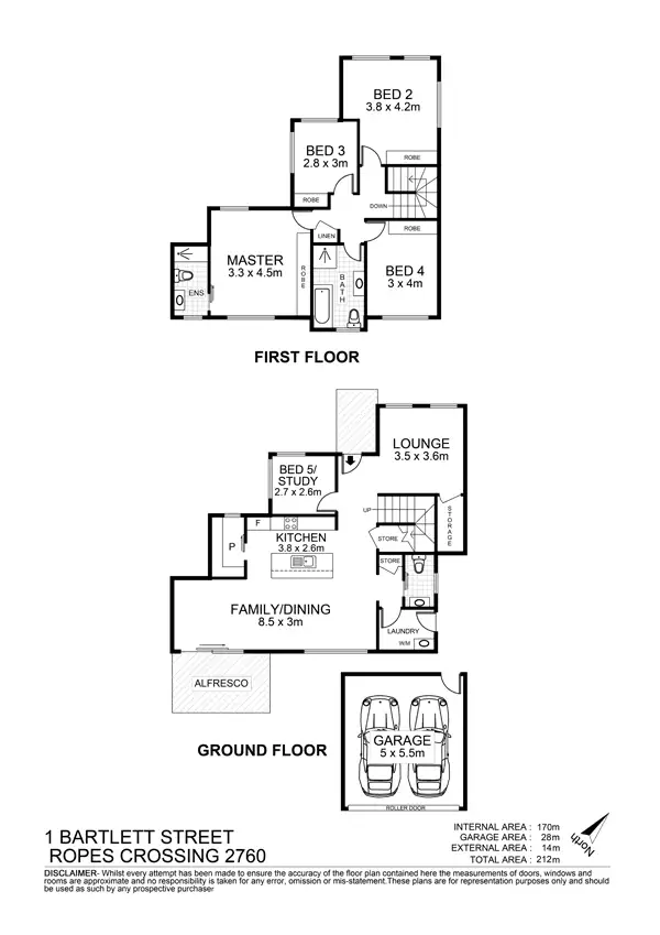 Floorplan of Homely house listing, 1 Bartlett Street, Ropes Crossing NSW 2760