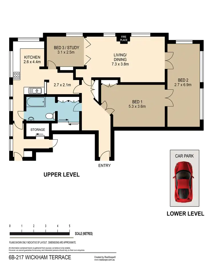 Floorplan of Homely apartment listing, 6B/217 Wickham Terrace, Spring Hill QLD 4000