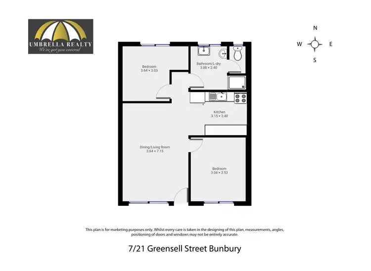 Floorplan of Homely unit listing, Unit 7/21 Greensell St, Bunbury WA 6230