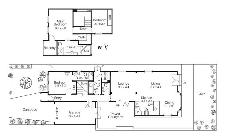 Floorplan of Homely townhouse listing, 3A Ozone St, Hampton VIC 3188